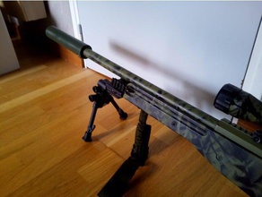 fake suppressor airsoft l96 sport & outdoors mb 01 silencer sniper well 3d print model - Mito3D