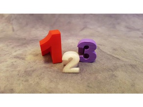 numbers - curved learning build font toy 3d print model - Mito3D