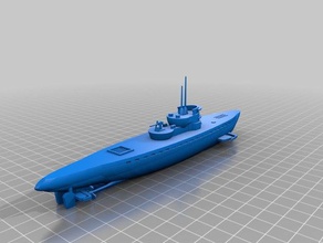 type ixc u-boat vehicles boat submarine uboat wwii 3d print model - Mito3D