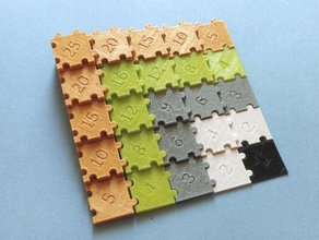 Multiplikation puzzle v2 Mathe-Kunst einfach drucken Bildung jigsaw math Tabelle openscad tile - Spielzeug 3d print model - Mito3D