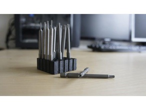 7 mm screw bit holder tools 10x10 5x5 7mm 7x7 organization screwdriver 3d print model - Mito3D