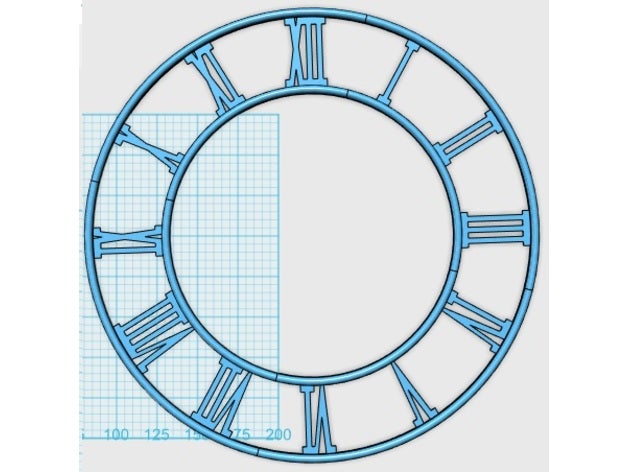 römischen Ziffernblatt Uhr Gesicht 3D print model - Mito3D