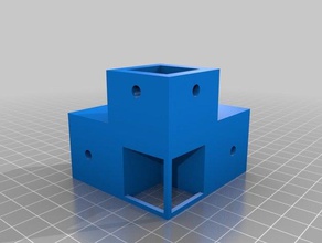 Eck-Stück 3-Wege-23mm öffnungen 2 Seiten 20 mm v-Schlitz oben 3d-drucken 3d print model - Mito3D