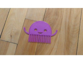 happy jelly fish comb bathroom 3d printer printing cute sea creature hair jellyfish 3d print model - Mito3D