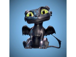 baby zahnlos Kreaturen Tier cartoon Niedlich dragon Drachen httyd Skulptur Zug Flügel Ihre 3d print model - Mito3D