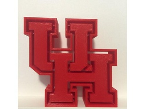 university houston logo signs & logos coogs uoh 3d print model - Mito3D