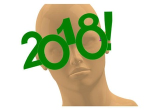2018 mutlu yeni yıl eğlence gözlük 3d print model - Mito3D