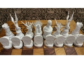 got inspired chess board set game thrones 3d print model - Mito3D