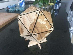dymaxion globo arte da matemática buckminster fuller icosaedro lasercut o mapa a projeção 3d print model - Mito3D