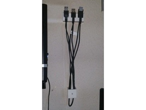 wandhalterung f r usb kabel de l'organisation 3d print model - Mito3D