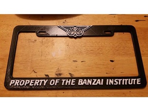 banzai institut de cadre plaque d'immatriculation buckaroo les signes et logos scifi 3d print model - Mito3D