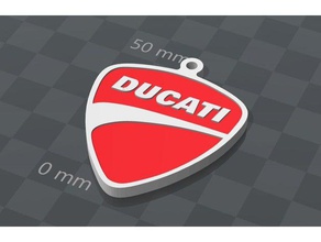 a ducati logotipo keychain indústria automotiva extrusora de dupla extrusão chave chaveiro 3d print model - Mito3D