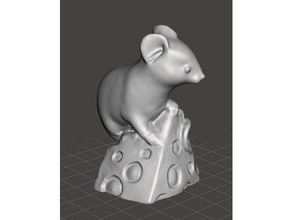 mouse piece cheese sculptures 3d print model - Mito3D