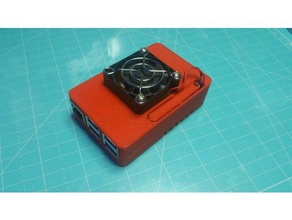 raspberry pi ek birlikte 40mm fan monte durumda küpe 3d print model - Mito3D