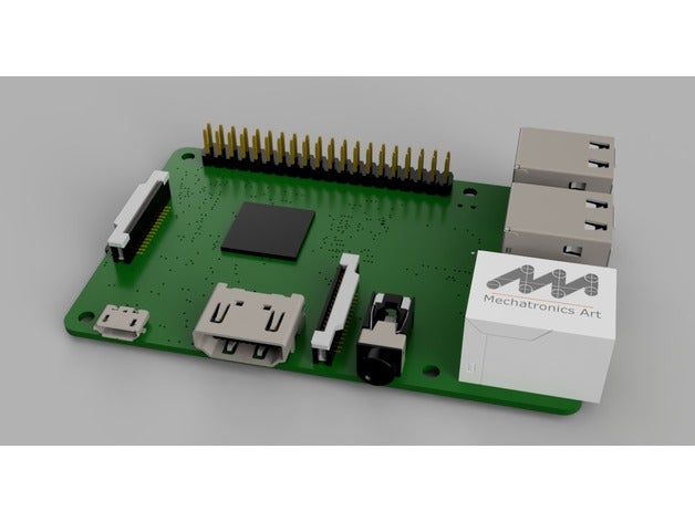 raspberry pi 3 step file remix stripped down connectors models case 3D print model - Mito3D