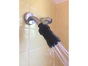 high flow adjustable shower head bathroom ball joint faucet 3d print model - Mito3D