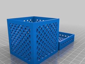 lattice box bottom 100mm x - 05 density customized 3d print model - Mito3D