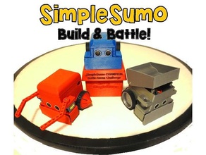 simplesumo - éducatif de combats robots jouets mécaniques Une pile 9v l'accessoire arduino nano des combat l'éducation l'ingénierie mécanique l'open source le robot servo la tige sumo sumobot outil jouet ultrasons 3d print model - Mito3D