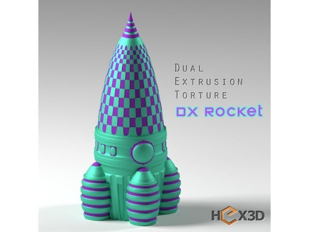 dupla extrusão de foguetes A impressão 3d testes cor a tortura 3D print model - Mito3D