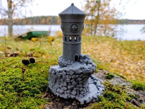 verbotene Wachtturm-Gesellschaft Gebäude & Strukturen Architektur Burg Lampe Licht Struktur tabletop Turm 3d print model - Mito3D