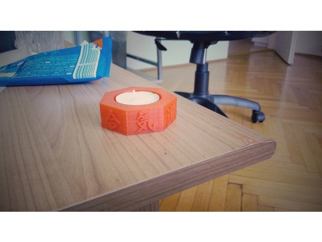 supporto di candela heptagon aikido arredamento l'aikido titolare 3D print model - Mito3D