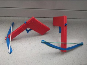 Gummiband Armbrust - einfache Montage-kompakt Spielzeug & Spiele Bogen kompakt einfach gun mächtig Gummi Gummi-band rubber band 3d print model - Mito3D