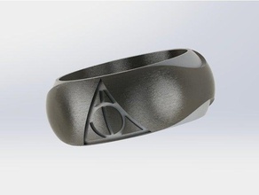 reliquias de la muerte del anillo los anillos accesorio harry potter joyería el logotipo 3d print model - Mito3D