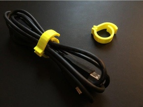 cable flexible de los lazos diferentes tamaños organización clip soporte gestión cables lazo 3d print model - Mito3D