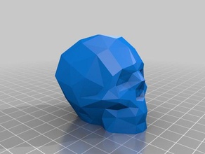 düşük poli kafatası heykeller insan kafası poly 3d print model - Mito3D