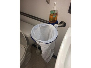 handicap grab bar trash can bag holder bathroom 3d print model - Mito3D
