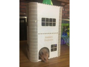 corte a laser hamster playhouse animais de estimação 3d print model - Mito3D
