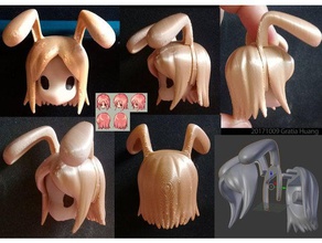ro female hair 1 pinky st people 3d print model - Mito3D