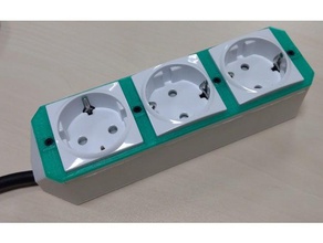 power strip enclosure schneider electric unica schuko outlets diy electrical box 3d print model - Mito3D