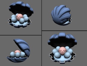 clamperl criaturas a figura pokemon figuras 3d print model - Mito3D