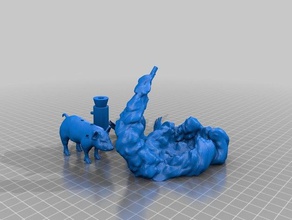 flying pig art 3d print model - Mito3D