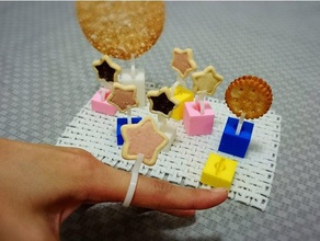 cookies rings fashion cookie house household ring toy 3d print model - Mito3D