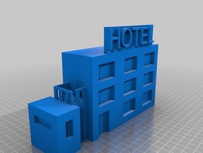 small-hotel buildings & structures hotel house robot small vacation 3d print model - Mito3D