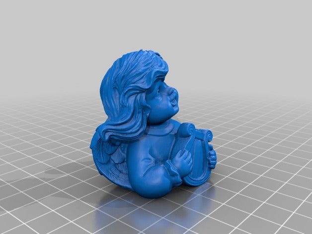 ange à la harpe - numérisation 3d analyses & répliques l'ange les fêtes de noël deko engel figurine vacances miniature miniatures le père 3D print model - Mito3D