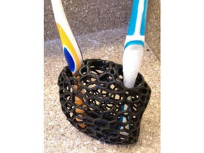 voronoi toothbrush holder bathroom monoprice select mini 3d print model - Mito3D