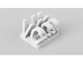 3d vcam ambigram art 3d print model - Mito3D