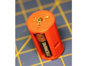 cylindrical aa d size battery adapter electronics 3d print model - Mito3D