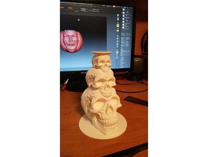 celtic skull stack models halloween human roller derby skulls trophy 3d print model - Mito3D