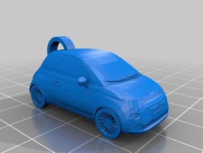 fiat 500 keychain keychains car 3d print model - Mito3D