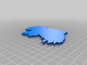 ireland map learning 3d print model - Mito3D