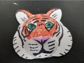 tigre faccia animali specie in via di estinzione 3d print model - Mito3D