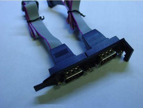dual serial cable bracket half-height pc slot computer db9 cables parts 3d print model - Mito3D