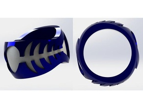 fishbones ring rings accessory bone fish skeleton 3d print model - Mito3D