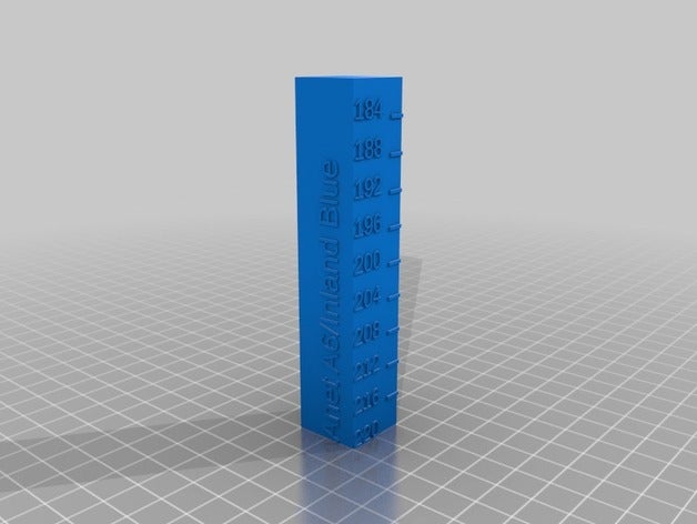 temp tower inland 175 pla blue 3d printing tests customized 3D print model - Mito3D