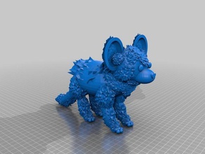 african wild dog 3d-drucken 3d print model - Mito3D