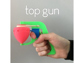 elastic top gun brinquedos & games banda elástico fidget brinquedo divertido arma mecânico de borracha rubberband spinner topo tops gatilho 3d print model - Mito3D
